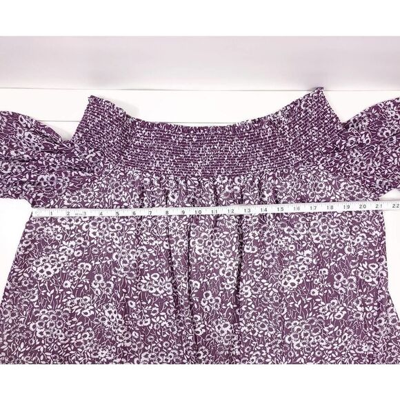 LOFT Floral Off-Shoulder Blouse Medium - Picture 8 of 10